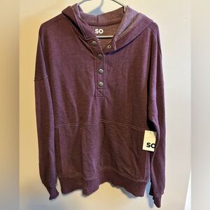 Juniors' SO® 1/4 Snap Hoodie